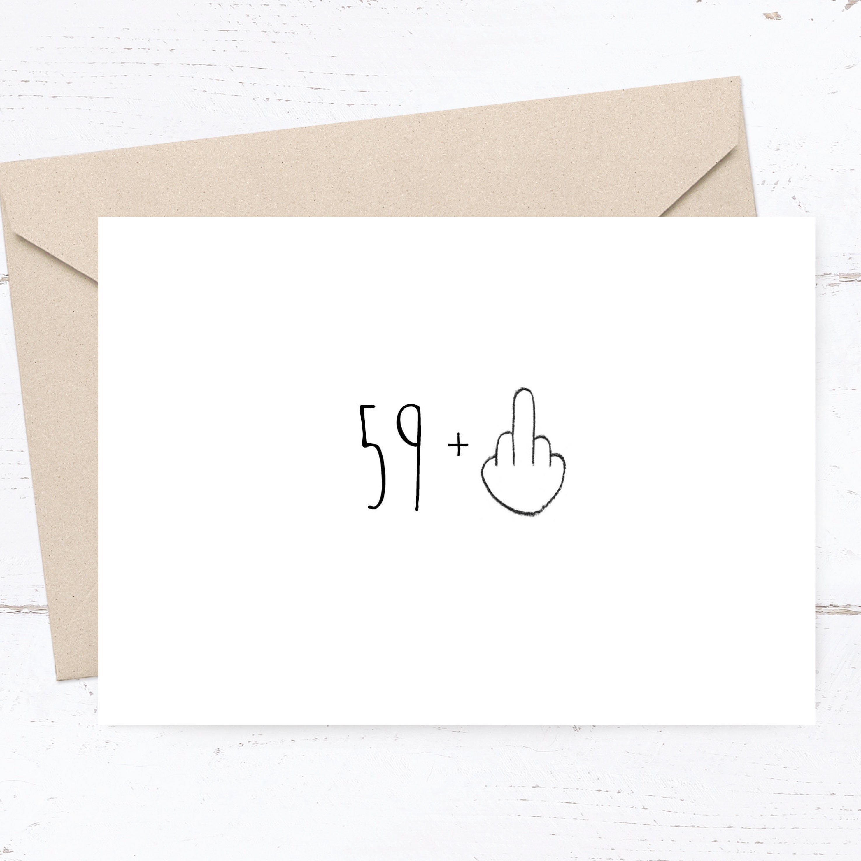 Einladung zum 60. Geburtstag: 59+ Mittelfinger – Frech, charmant & partybereit!